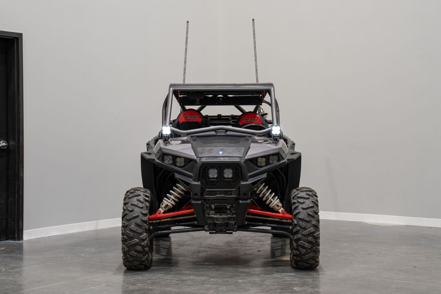 Stage Series A-Pillar mounted ditch light kit installed on 2020-2023 Polaris RZR Pro.