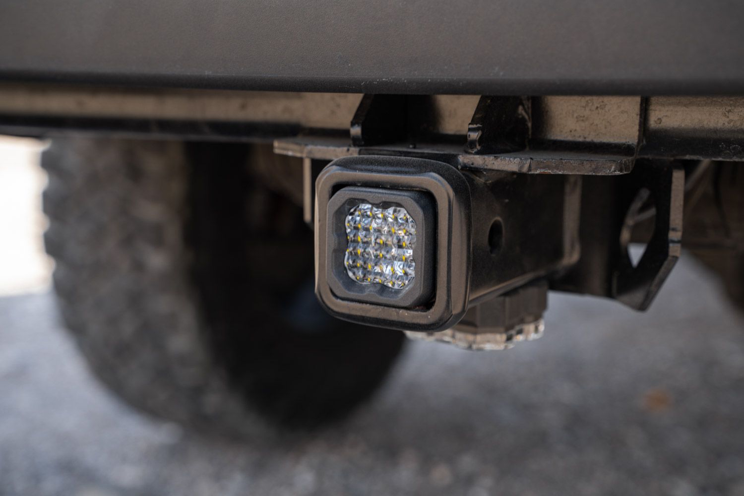 HitchMount LED Pod Reverse Light Kit installed on 2015-2020 Ford F150. 